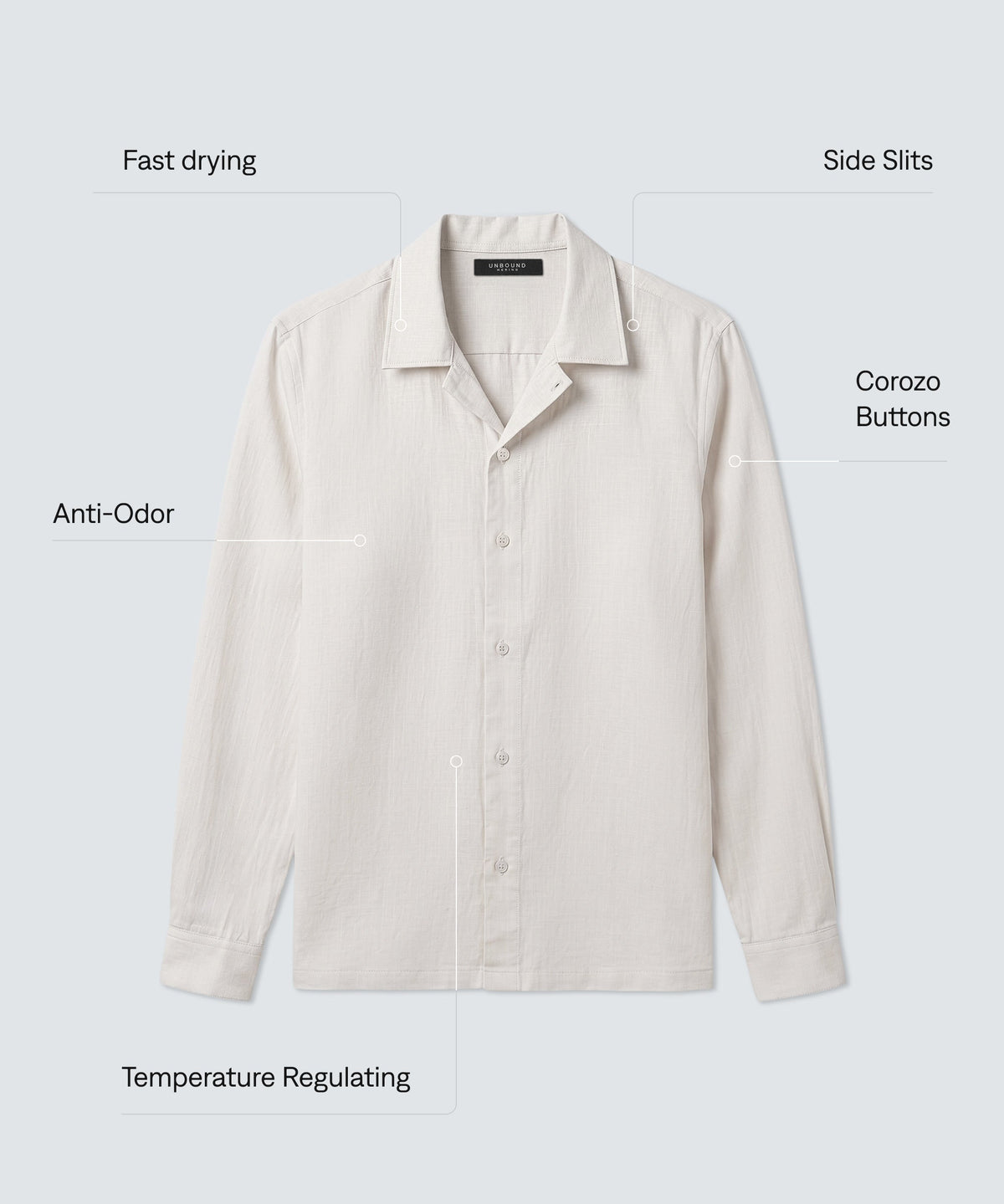 Men's Merino Linen Button-Up